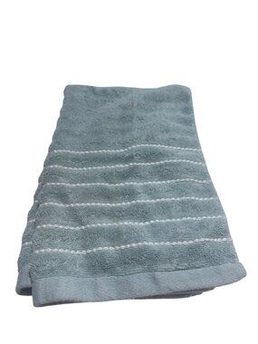 Kassa Moda Blue Hand Towel 15x25 Cotton White Striped Ring Spun Soft Absorbent